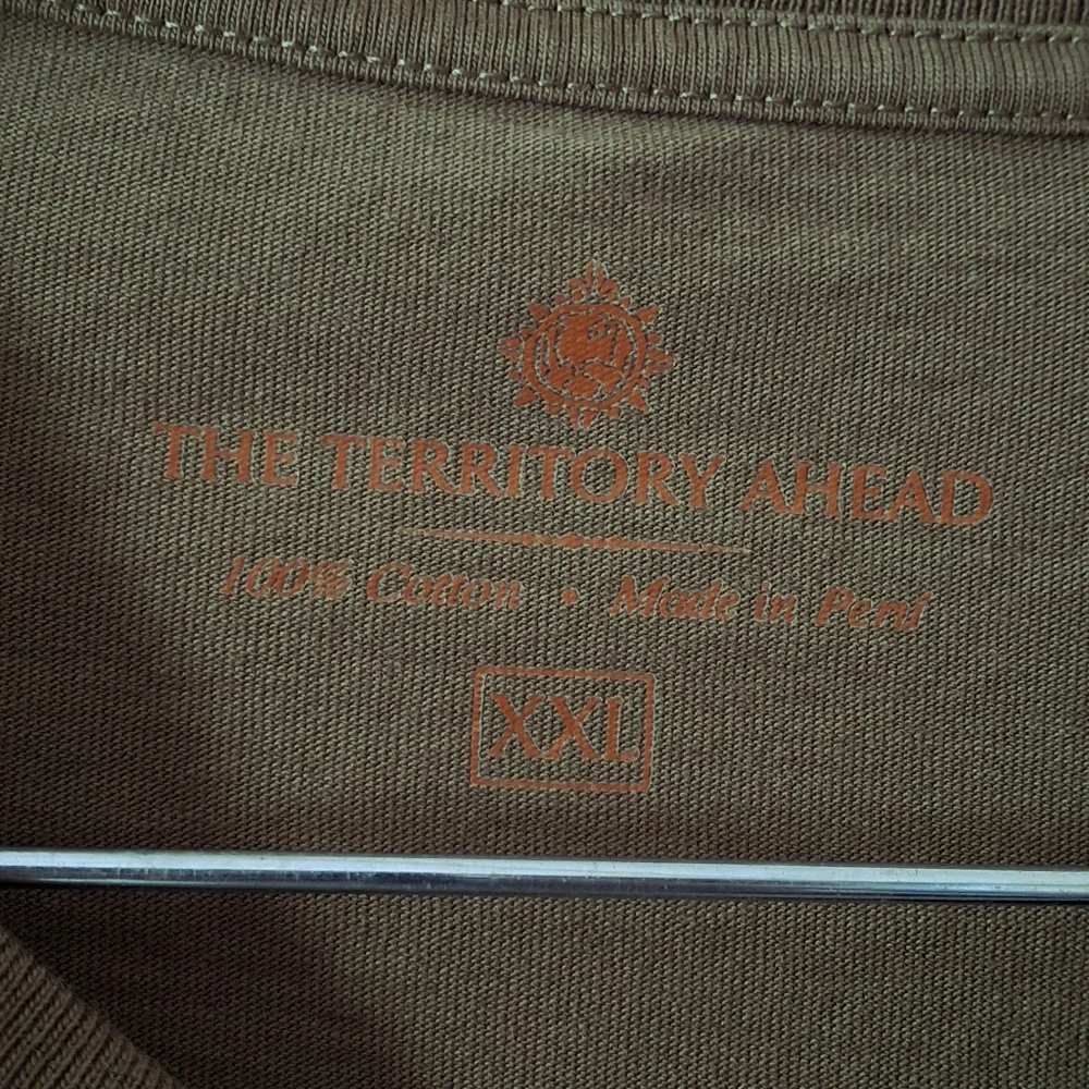 Territory Ahead T Shirt Mens XXL Pima 100% Cotton Short Sleeve Khaki Army Green - Picture 3 of 10